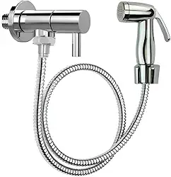 Link Metais - Ducha Higienica Cromada Abs, Ducha Intima Mangueira Inox 1,20 Metros, Duchina De Mao