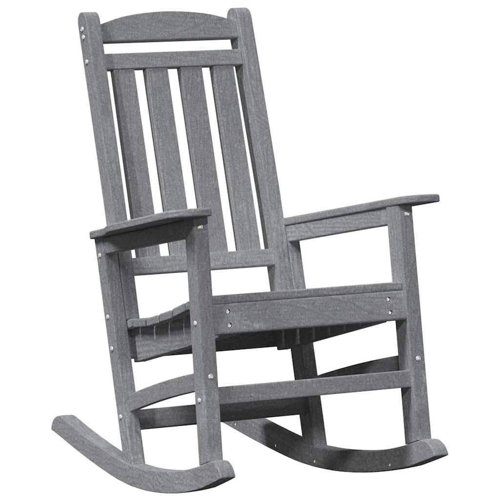 vidaXL Schaukelstuhl für den Garten Hellgrau 92 x 70 x 108cm HDPE, Garten und Terrasse, Moderne Möbel, ergonomischer Sitz, wetterfester Schaukelstuhl, Cooler Lounger