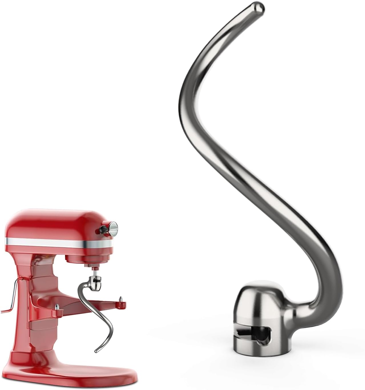 Stainless Steel Dough Hook for KitchenAid 5QT-6QT Bowl-Lift Stand Mixers, Fits Professional 5 Plus, Pro 600 Series, KV25, KP26, Dishwasher Safe Stainless Steel Dough Hook for KitchenAid 5QT-6QT Bowl-Lift Stand Mixers, Fits Professional 5 Plus, Pro 600 Series, KV25, KP26, Dishwasher Safe