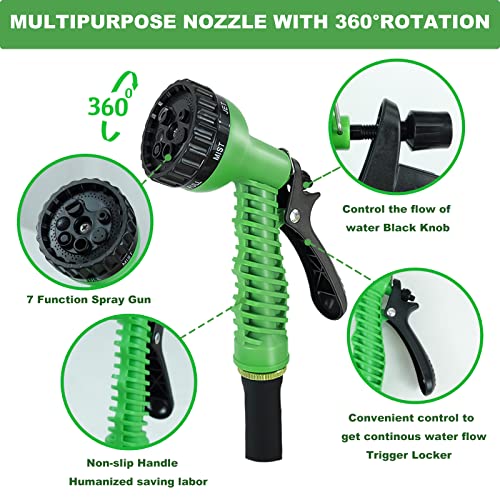 Hopitu Metal Garden Hose 25 Ft,Heavy Duty Garden Hose With 3/4'' Sprayer Nozzle - Leak Proof, Kink Free, Anti-Rust, 5/8'' Diameter Stainless Hose, Ultra Lightweight & Durable And Easy Storage #TOP4