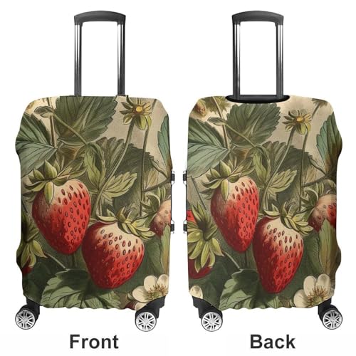 Red Strawberry Luggage Covers Tsa Approved Suitcase Cover Elastic Washable Luggage Sleeve Carry on Cover Protector Anti-Scratch Suitcase Protector Fits 19-30 Inch Case(XL)3