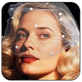 Unsutuo Pearl Birdcage Veils Wedding Veil with Bobby Pins White Bridal Veils Bandeau Veil for Women and Girls