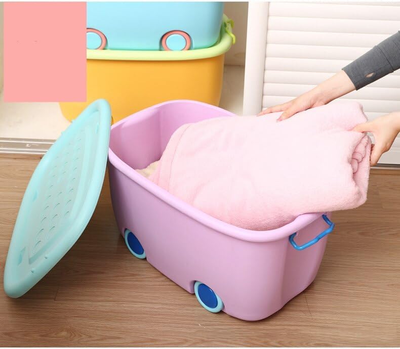 Image of 25 Liters /Toy Storage Box Large Size /Toy Storage Organiser /Toy Basket Storage Box for Kids Big Size Storage Container Box Stackable /Wheels /Locking Lid & Handle (PACK OF 3)