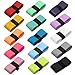 Zorfeter 15 PCS Anti-Slip Tennis Racket Grip Tape, 15 Colors Precut PU Grip Tape Sweat Absorbing Overgrip, Comfortable Handle for Tennis/Badminton/Pickleball/Squash