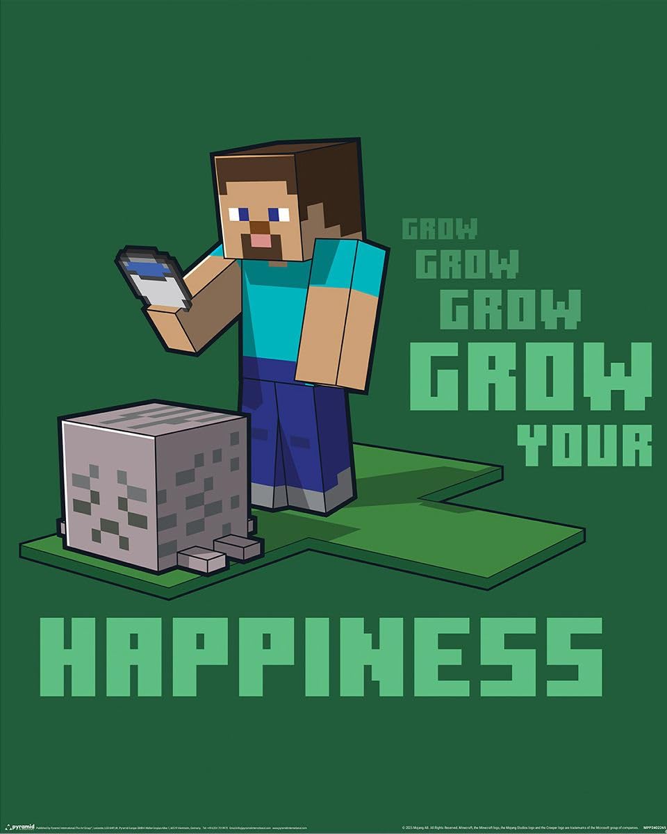 Pyramid International Multicolour Minecraft (Grow Your Happiness) Mini Poster