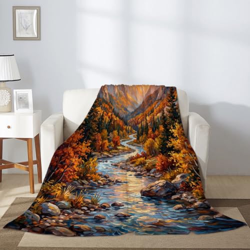 Couverture en flanelle douce et grand plaid orange doux
