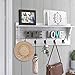 Rustic Coat Rack Wall Mounted,Wall Coat Hooks with 2 DIY Decorations Entryway Coat Racks Shelf 24'' with 5 Bronze Hooks Wooden Country Style(White)-Patent Pending