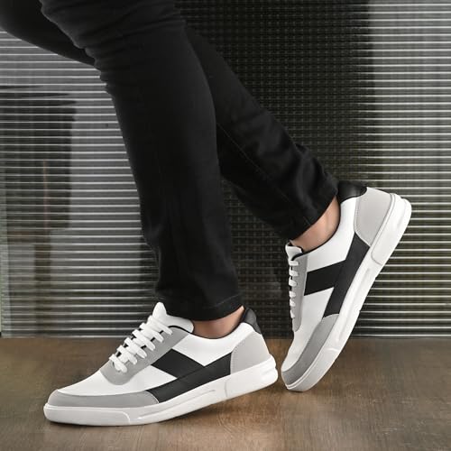 Image of Centrino Canvas Shoes for Men Sneakers | Casual Shoes for Man Stylish | Lightweight Lace-Up Design with Cushioned Insole | Breathable Comfortable Walking Shoes | Anti-Skid Sole | Mens Sneaker Shoes (3211)