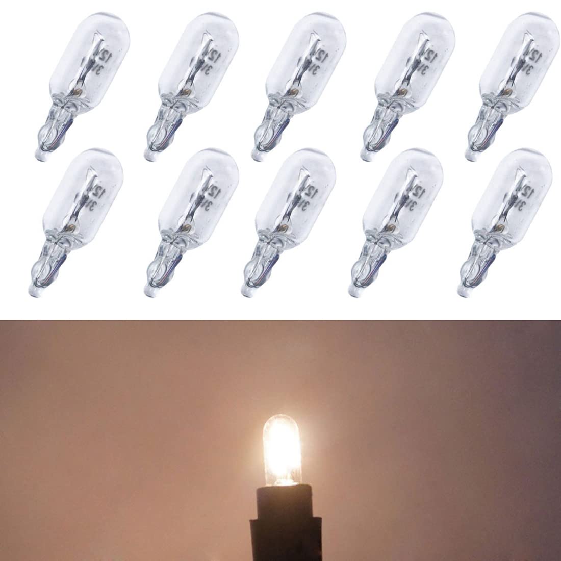 10Uds De Bombilla T6.5 para Salpicadero De Coche Luz De Panel De Instrumentos Luz Indicadora De 3W Luces Laterales De 12V Accesorios para Coche