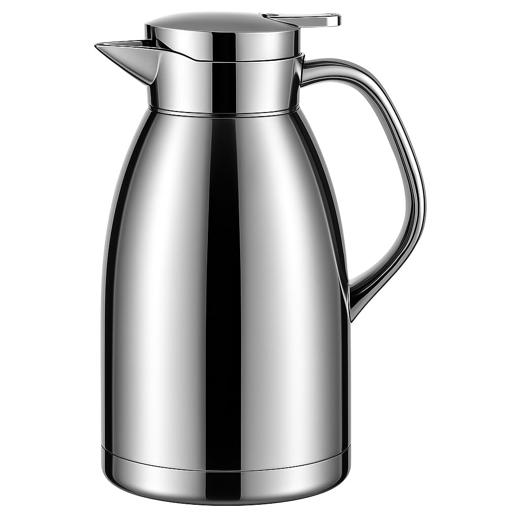 Garrafa Térmica Jarra Inox 2L Com Isolamento a Vácuo Aço Inoxidável 304 30cm x