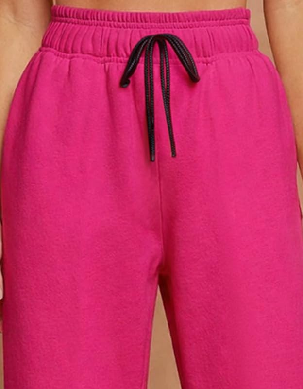 Image of Women's Wide Leg Sweatpants - Soft Fabric High Waist Lounge Pants with Drawstring & 2 Pockets, Casual Relaxed Fit Track Pants Size -S-M-L-XL-2XL-3XL