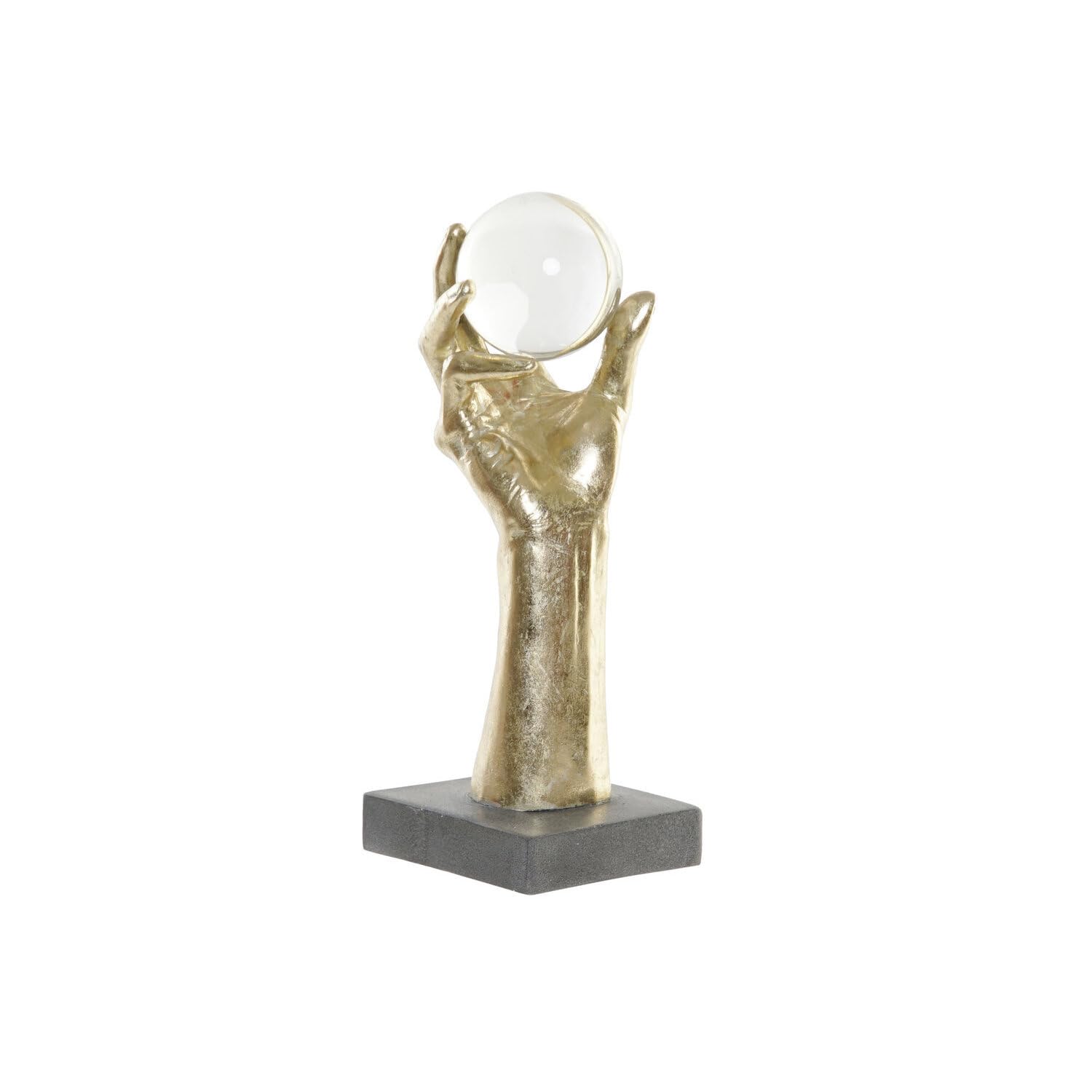 Statue de main dorée en résine cristal grand format 36 cm