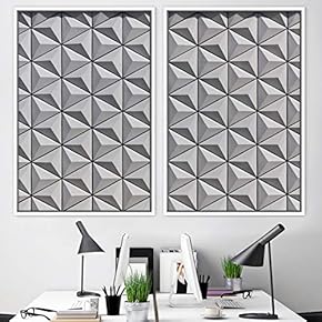 signwin 2 Piece Framed Canvas Wall Art Linear...