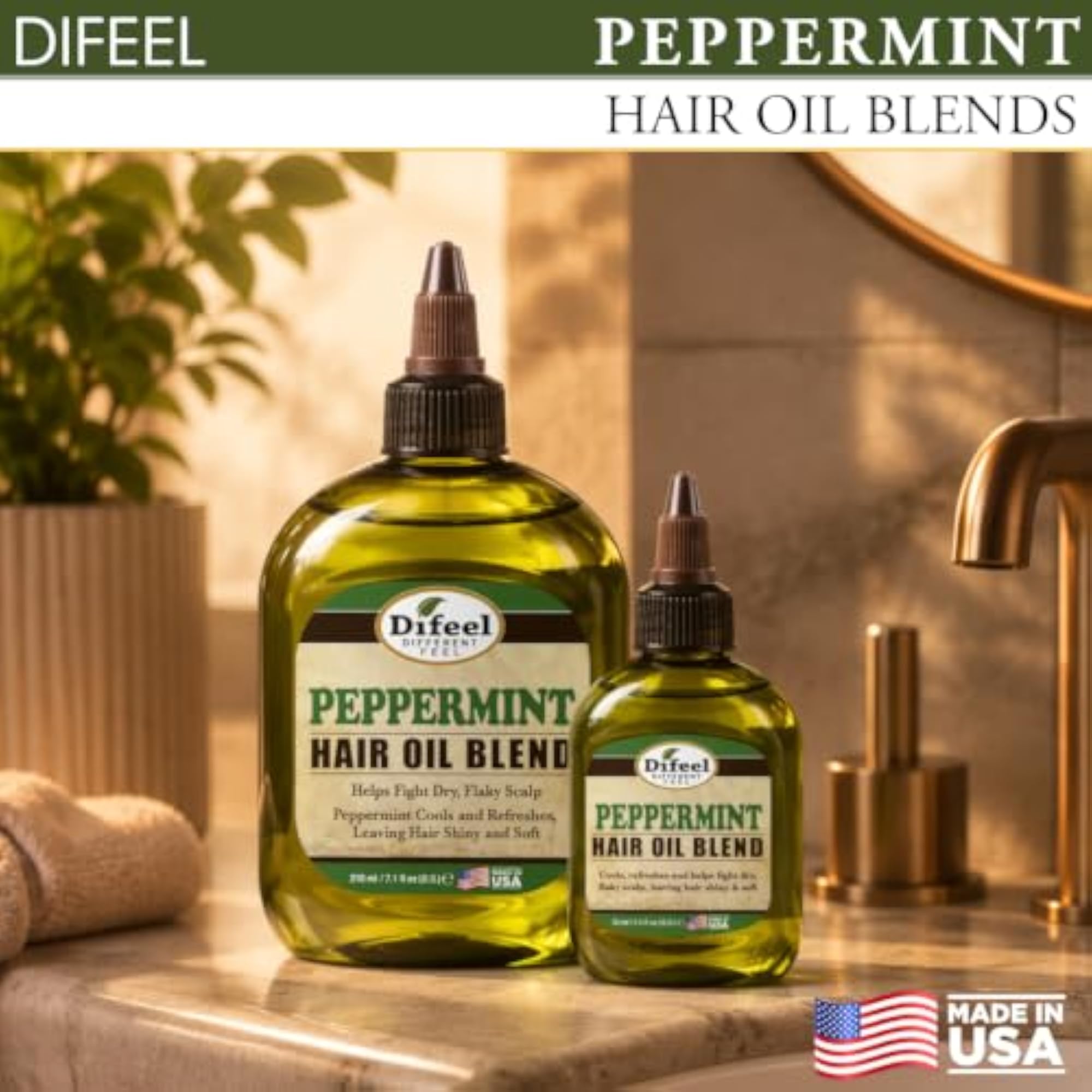 Premium Natural Hair Care Oil with Peppermint
