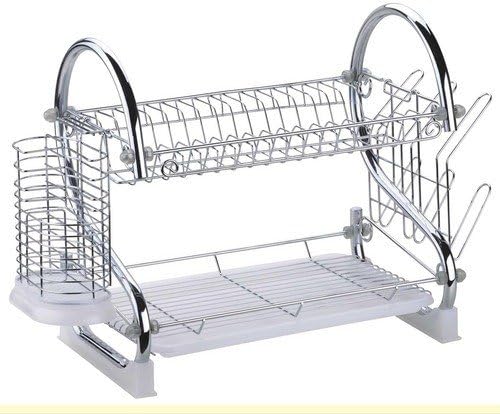 Cusina Classica 2-Tier Dish Drainer Set With Utensil And Glass Holder