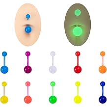 POYAMUSE Glow in the Dark Belly Button Rings - 14G Acrylic Belly Button Piercing Jewelry