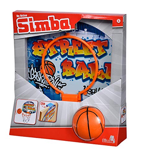 Simba 107406024 - Basketball Set, mit Halterung für die Tür, Brett 27x5x21cm, Korb mit Netz 15cm, Ball 8, 6cm, ab 3 Jahre