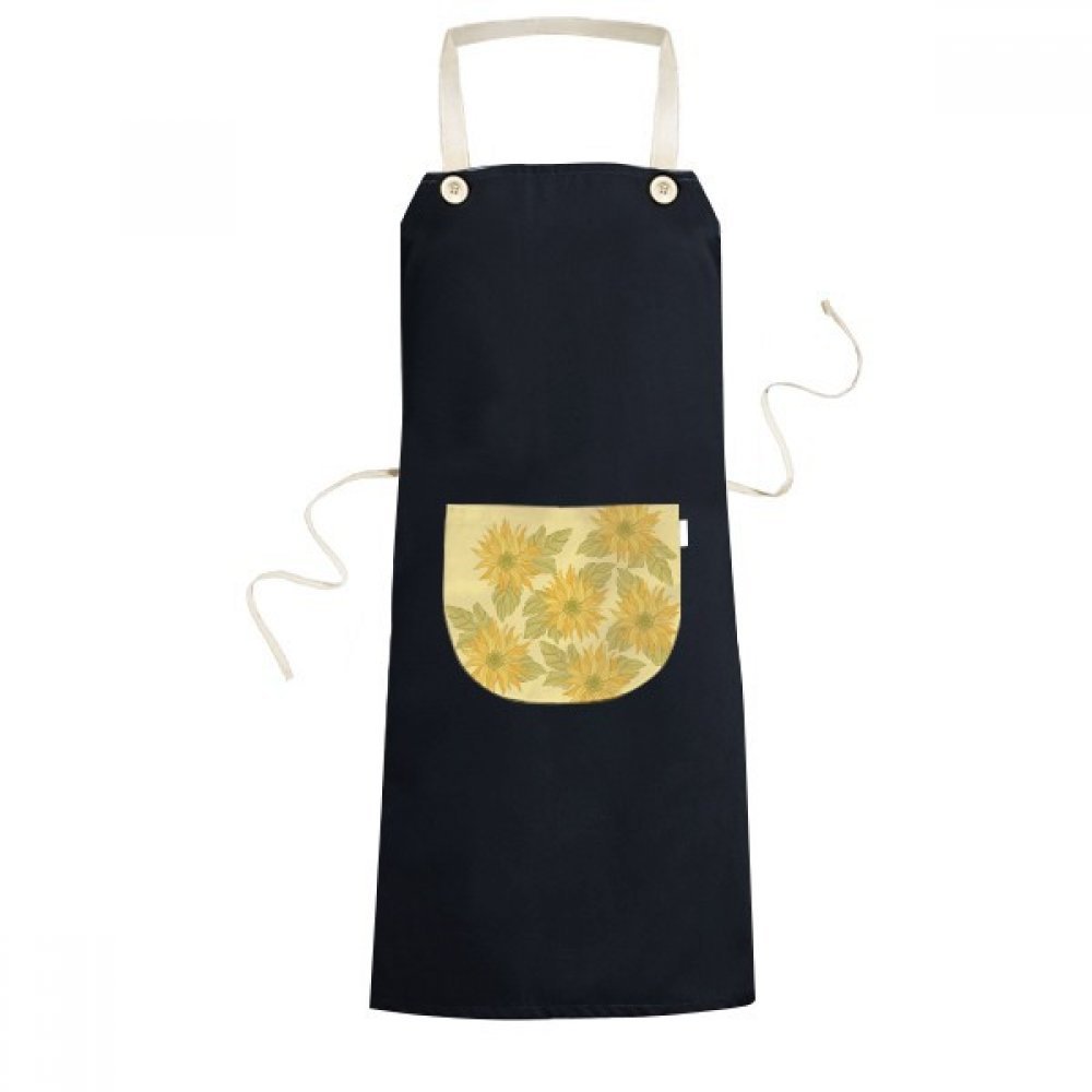 Tablier de cuisine femme homme avec poche imprimé floral noir