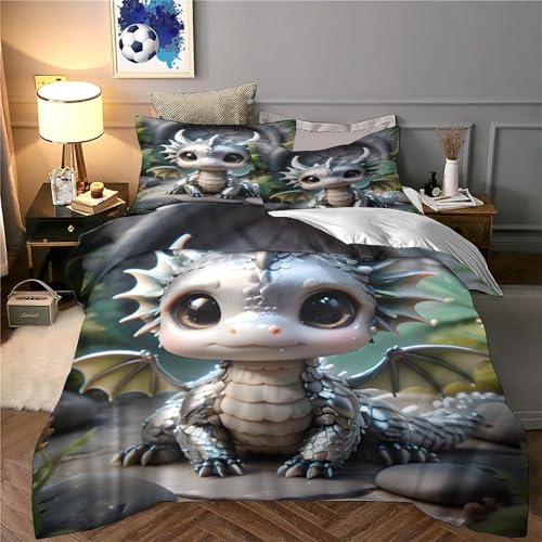 Housse de couette hypoallergique dragon contre allergies de lit - 6