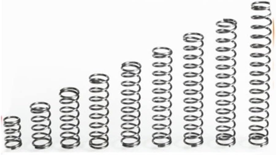 SINEKY 10pcs 0.7mm Shock Absorbing Pressure Return Compression Cylindrical Helical Coil Backspring Compressed Spring 65Mn Steel WD 0.7mm Custom (Size : 10mm, Color : 10MM_0.7MM)