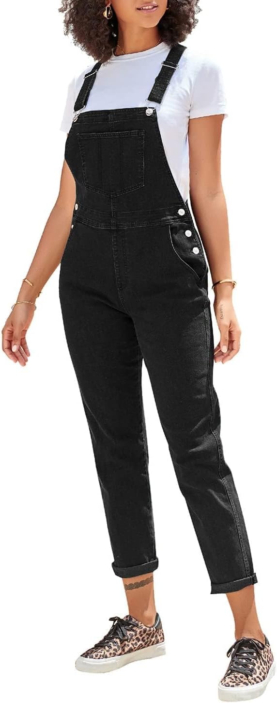 Vetinee Womens Classic Adjustable Straps Pockets Denim Bib Overalls Jeans Pants - Image 8