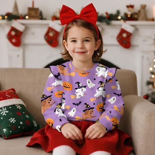 Girls Long Sleeve Sweatshirts Casual Crew Neck Pullover Sweat Shirt Home School Tops Fall Winter Clothes for Kids3