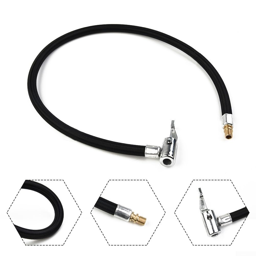 Yhenlovtt Tyre Inflator Hose Adapter with 60cm Extension Pipe and M8 Thread Connector, For Durable Rubber and Metal Construction for Car, Motorcycle and — view 8