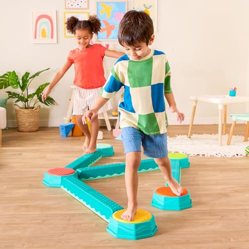 B. Toys - Balance Beam for Kids - Interlocking Balancing Beams - 5 Sensory Pads & 8 Beams - Active Play for Toddlers, Kids - 3 Years + - Balance & Build Set - Image 3