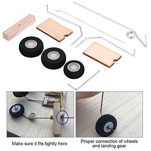 Dilwe Flugzeug-Fahrwerk, KT-DIY-Festflügel-Modell-Flugzeug-Fahrwerk-Rad-Universal-Satz RC Flugzeug-Zubehör