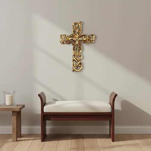 Miniatura 6 de Comfy Hour Faith and Hope Collection - Cruz colgante de pared (dorado)