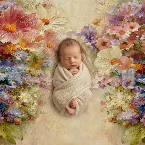 Fondo fotográfico Kate estampado vintage 5x7 ft beige miniatura 2