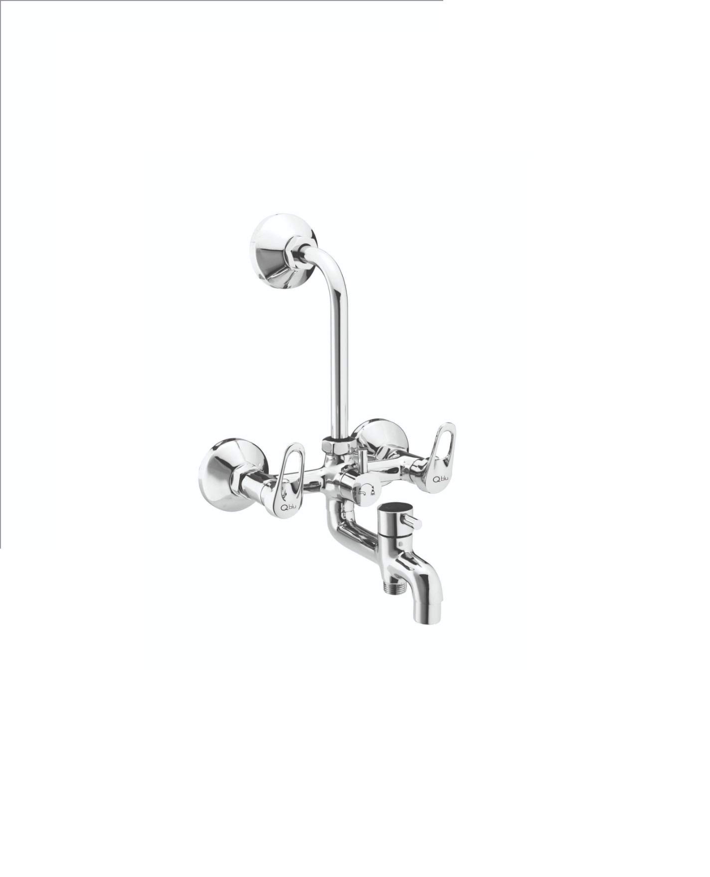 Qblu Crown 3 in 1 Full Brass Wall Mixer with L Bend Pipe and Flanges(Chrome) (B082FDXNB1) Amazon Price History, Amazon Price Tracker