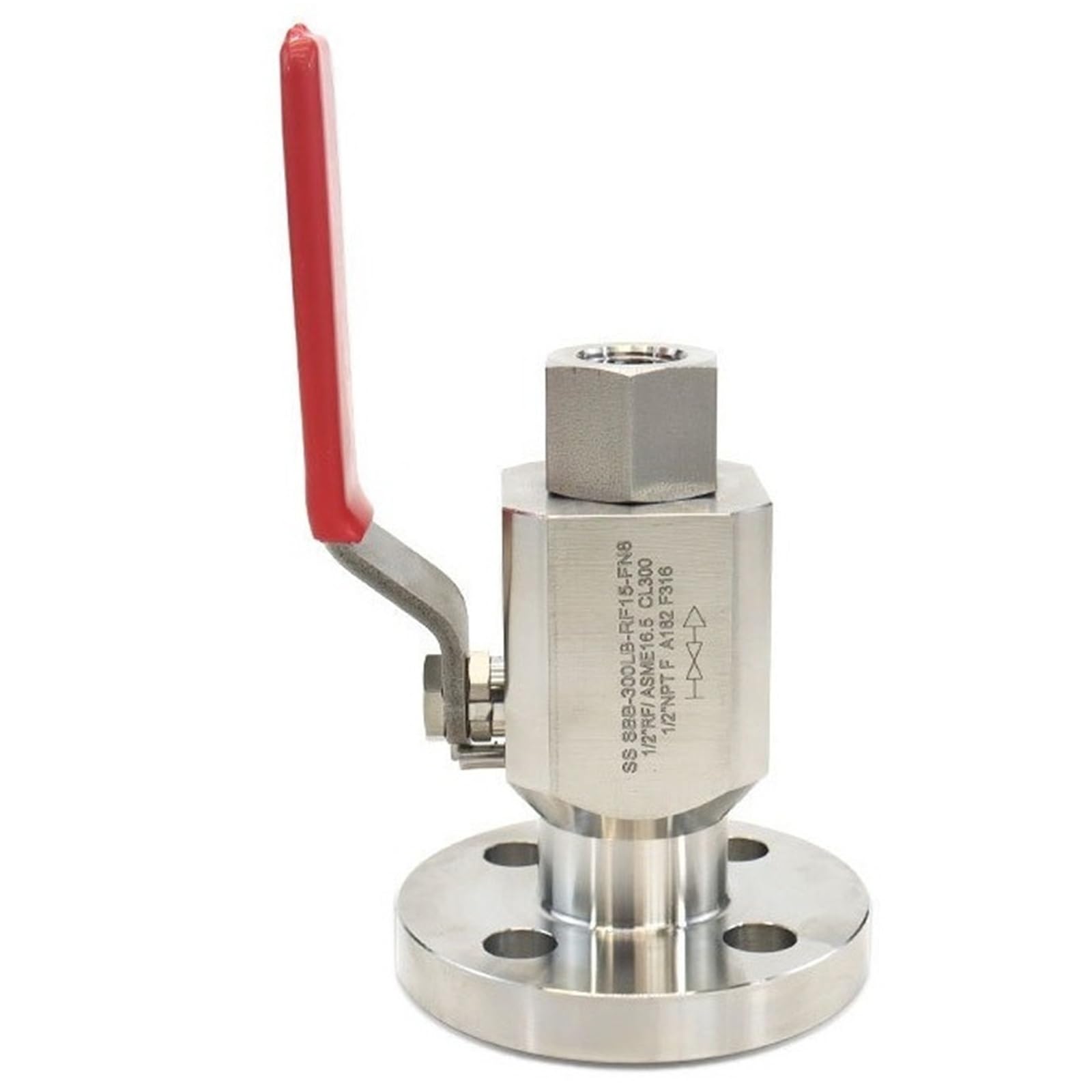 Trgyjgkf One Color Single Flange Ball Valve Sbb Isolated 1/2 "Stainless Steel 316 Straight Through