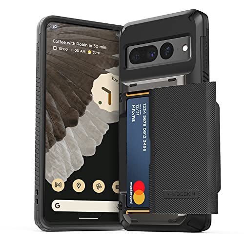 VRS DESIGN Damda Glide Pro Phone Case for Pixel 7 Pro Sturdy Semi Auto Wallet [4 Cards] Case Compatible for Pixel 7 Pro Case (2022)
