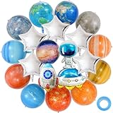 20 globos espaciales de galaxia, decoración temática del espacio exterior, nave, astronauta, cohete, planeta, globos de estrella de aluminio para fiesta de cumpleaños de niños