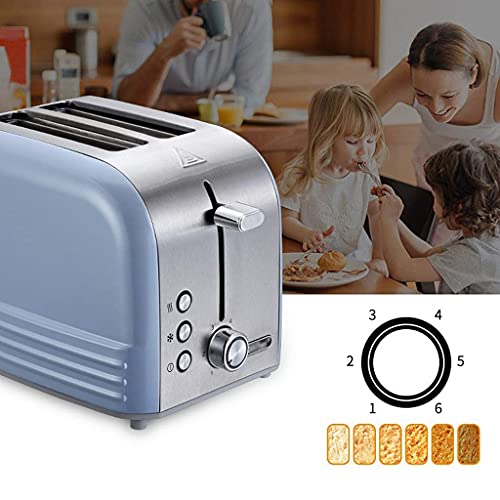 Torradeira, torradeira de 4 cm de largura, 6 engrenagens podem ser ajustadas, 750 W de potência. (Az