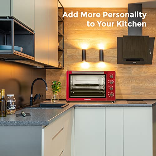 Mini Bakoven met Convectiefunctie, Grillrooster, elektrische grill oven met dubbele beglazing, 45 l ovenruimte, timer 60 minuten met signaaltoon, 100 - 230 °C - Afbeelding 8