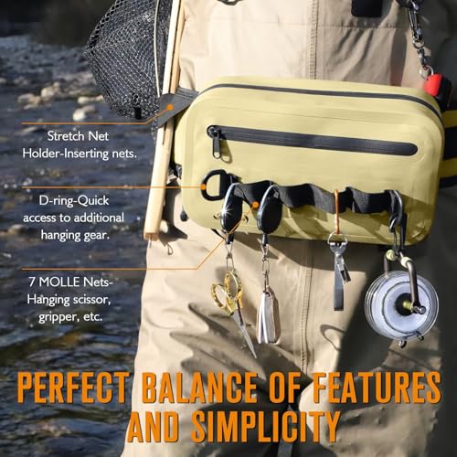 Bolsa de pesca impermeable Dovesun para hombre 3.3L, bolso de pecho con cremallera hermética miniatura 4