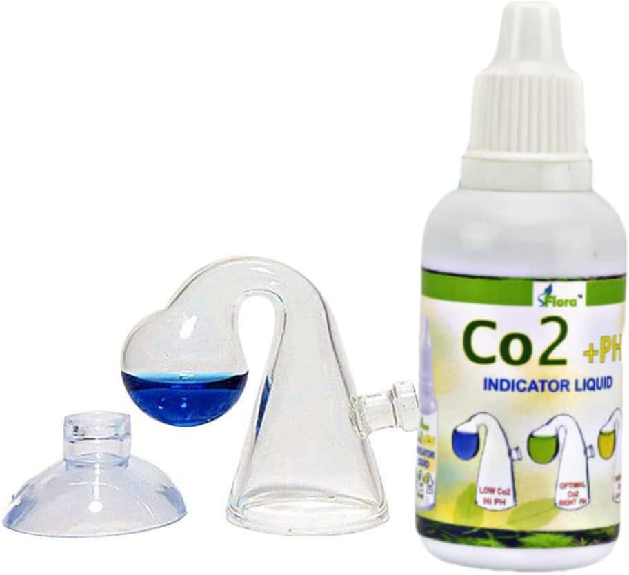 Vayinato Aquarium Co2 and pH Indicator Solution Liquid with Indicator Glass, 30ml - Co2 Drop Checker for Aquarium Fish Tank