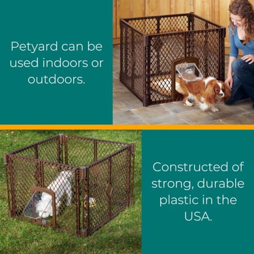 North States MyPet Petyard Passage: 7 Sq. Ft. Dog Playpen Indoor. Made in USA. 4-panel pet playpen, puppy playpen with lockable pet door. Freestanding pet play pen. Puppy... - Image 3