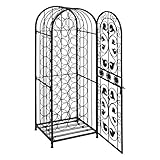 Galapara 45 Bottle Wrought Iron Wine Rack Jail Wine Enthusiast - Elegant Looking French Style Wine Rack to Compliment Any Space - Black