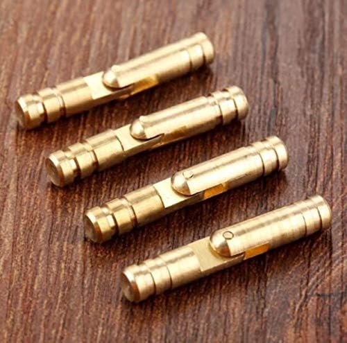 MUGgYz 100-PACK 5 x 30mm Copper Barrel Hinges Cylindrical Hidden Cabinet Concealed Invisible Brass Hinges for Jewelry Box Case Furniture Hardware