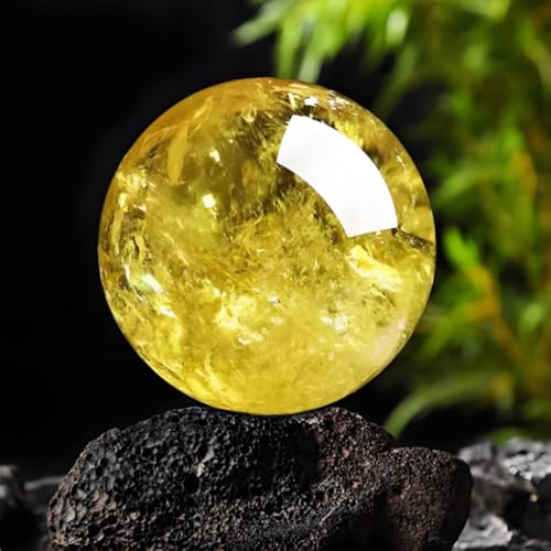 Bola de citrino de 9cm con soporte mineral decorativo amarillo 5