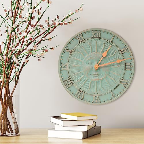 Whitehall Products Sunface Clock, Copper Verdi #TOP1