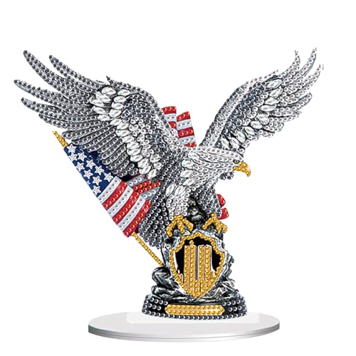 JZHYOAN Eagle Diamond Painting Kits Gem Art Stand Tabletop Decor Craft Mosaic Kit for Adults Diamond Art Desktop Ornaments DIY Special Shape Desktop Decoration Diamonds Exquisite Decorative Gift by JZHYOAN - Used condition - US$10.29