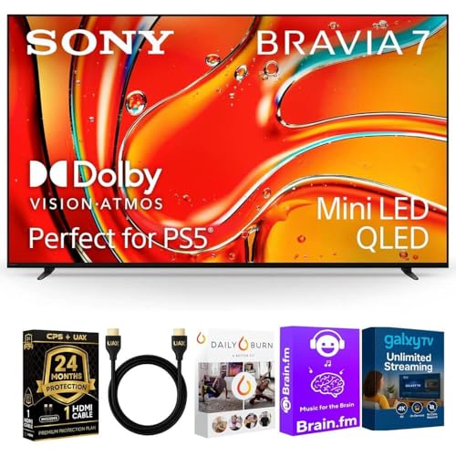 Sony K75XR70BKIT1 75 inch BRAVIA 7 4K HDR Mini LED QLED Smart Google TV with Dolby Vision, PS5 Exclusive Features,
