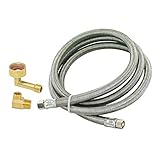 Eastman 41060 Braided Stainless Steel Dishwasher Connector with 3/8 inch Comp, 10', 10 Ft Length, Chrome