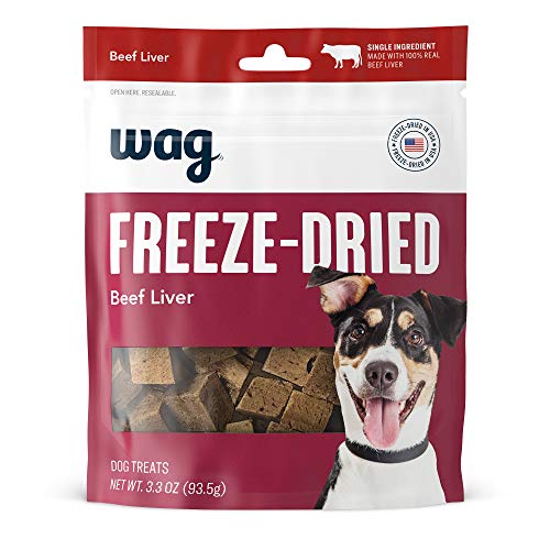 Amazon Brand – Wag Freeze-Dried Raw Single Ingredient Dog Treats, Beef Liver, 3.3 Ounce (Pack of 1)