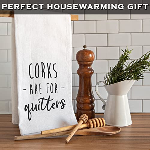 Corks Are For Quitters Towel 18X24 Inch, Funny Kitchen Towels Sayings, Kitchen Funny Dish Towel, Funny Saying Kitchen Towel, Funny Dish Towels Sayings Funny Tea Towels Funny Hand Towels Adult Humor #TOP1