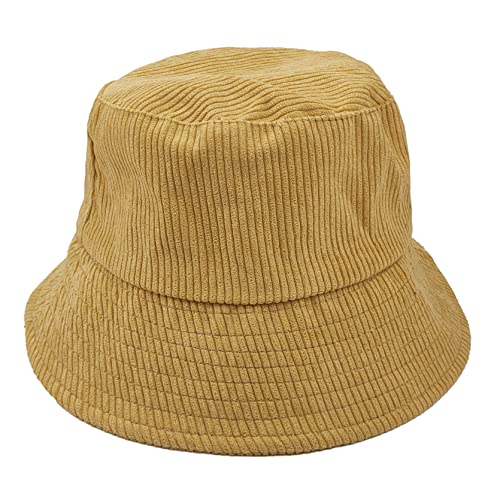 Sun Hat Women's Corduroy Bucket Hats Outdoor Panama Winter Cap Fishing Unisex Bucket Caps Men Casual Brown #TOP7